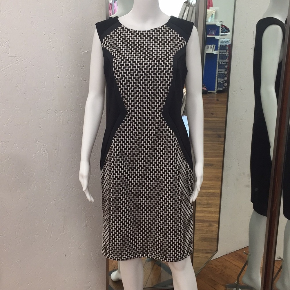 Black and Tan print dress